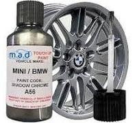 M.A.D MYLDAN AUTO DESIGN SHADOW CHROME A56 Touch-Up Kit for BMW ALLOY WHEEL & Bodywork Repair - 30ml Paint with Brush for Curbing Scratches & Scuffs - Chip-Resistant