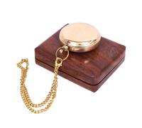 M A HANDICRFT Antique Brass Compass with Wooden Box 2-Inch Working Nautical Compass for Men, Women, Boy Scout, Graduation Gift, Vintage Pocket Compass, Sundial Compass Collectible