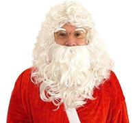 M&A PEAKS Adult's Santa Father Christmas Beard, Eyebrows And Wig Accessory Set, Xmas White Santa Claus Mens Costume Full Set For Family Party Gifts Novelty Fancy Dress One Size