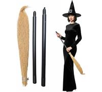 M&A PEAKS Halloween Witch Broomstick, Adults & Kids Evil Costume Accessory Prop Perfect for Wizard, Sorcerer & Fairy Fancy Dress, Cosplay, Party Decorations & World Book Day