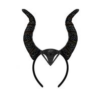 M&A PEAKS Women Scary Black Gothic Horns Halloween Headband, Ladies Fantasy Witch Devil Horn Costume Accessory, Dark Fairy Cosplay Prop, Spooky Fancy Dress Party Decoration for Halloween Events