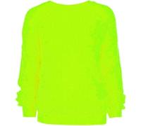 M&A PEAKS Womens Oversized Fishnet Knitted Baggy Chunky Jumper, Ladies Soft & Warm Long Sleeve Winter Pullover Sweatshirt, Casual Crew Neck Striped Thick Loose Sweater Top, Neon Yellow-16-18 Plus