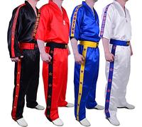 M.A.R International Kickboxing And Freestyle V-Neck Uniform Suit Clothing Gear Polyester Satin Fabric Black 180cm