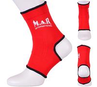 M.A.R International Ltd Elasticated Fabric Ankle Support Martial Arts Karate Taekwondo Boxing Kickboxing Thai Boxing Muay Thai Red Medium