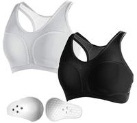 M.A.R International Ltd Ladies Sports Bra MMA Chest Support Karate Chest Guard Taekwondo Muay Thai Chest Protector Sparring Gear Boxing Equipment Kickboxing Training Supplies Black Medium
