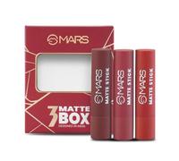 M..A..RS Matte Box Set of 3 Lipsticks for Women | Long-Lasting | Smooth Finish | Moisturising | One Swipe Pigmentation | (3x3.2 gm) (01-Red & Maroon)