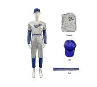 (M) Adults Cosplay Bodysuit Rocketman Elton John Costume Baseball Uniform Jumpsuit With Cap Hat Belt Halloween Carnival Fancy Party