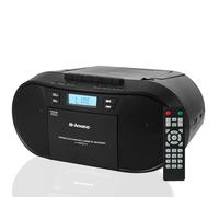 M-Amazup BOOMBOX Portable CD Player Cassette Player Combo with CD MP3 Bluetooth AUX TF USB AM/FM Radio AC/DC with Remote Headphone Jack Stereo Sound for Home Kids