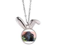 m Animal Chimpanzee Rabbit Necklace Pendant Bunny Animal Jewelry Gift