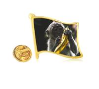 m Animal Monkey Golden Metal Flag Lapel Pin Badge