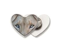 m Animal White Lion Heart Metal Pin Brooch Clip Love