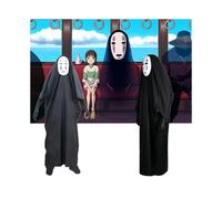 (M) Anime Spirited Away No Face Kaonashi Cosplay Costume Halloween Party Fancy Dress Outfit Mask Clothes Gloves Set