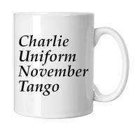 M.ASH SUPPLY Charlie Uniform November Tango Funny Swear Word Novelty Mug, Premium 11oz Glossy White Coffee Cup, Double-Sided Print, Dishwasher & Microwave Safe - Unique Birthday & Rude Gift