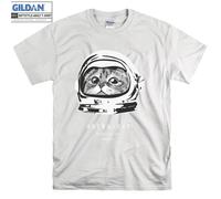 (M) Astronaut Cat T-shirt Funny Animal T shirt