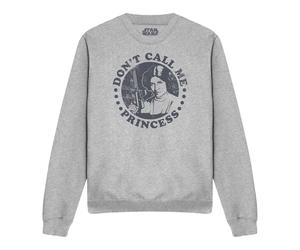 (M, Athletic Heather Grey) Star Wars Womens/Ladies Don't Call Me Princess Leia Sweatshirt