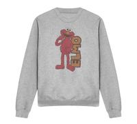 (M, Athletic Heather) Sesame Street Unisex Adult Elmo Vintage Sweatshirt