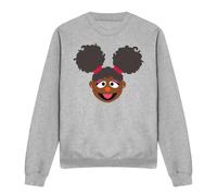 (M, Athletic Heather) Sesame Street Unisex Adult Gabrielle Face Sweatshirt