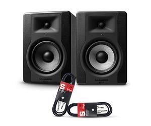 M-Audio BX5 D3 - Compact 2-Way 5 Inch Active Studio Monitors/Loudspeakers (2 Pieces) + Stagg SAC3PS DL 3 m Jack to Jack Instrument Cable (2 Pieces)