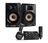 M-AUDIO Forty Sixty Studio Monitors Pair Bundle with Dual XLR HD Audio Interface Pack for Studio Recording, Music Production, Podcasting, Streaming