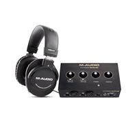 M-AUDIO M-Track Duo HD Audio Interface Bundle with Headphones for Studio Recording, Music Production, Podcasting, Streaming