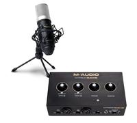 M-AUDIO M-Track Duo HD Audio Interface Bundle with XLR Microphone for Studio Recording, Music Production, Podcasting, Streaming