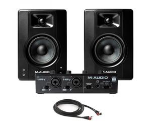 M-Audio M-Track Duo USB Interface with M-Audio BX4 Studio Monitors