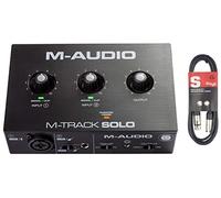 M-Audio M-Track Solo - USB Audio Interface for Recording, Streaming and Podcasting with XLR and DI Inputs, Software Suite & Stagg SMC3 3m Microphone Cable, Black