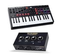 M-AUDIO Oxygen Pro Mini MIDI Controller Bundle with M-Track Duo HD Audio Interface for Studio Recording, Music Production, Podcasting, Streaming