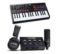 M-AUDIO Oxygen Pro Mini MIDI Controller Bundle with M-Track Duo HD Audio Interface Pack for Studio Recording, Music Production, Podcasting, Streaming