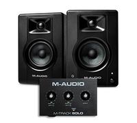 M-Audio Recording, Streaming and Podcasting Bundle - M-Track Solo USB Audio Interface and 120W BX4 Stereo Speakers, Software Suite Included