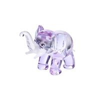 M Audomsak Art Glass Blown Animal Figurine Purple and Clear Elephant Animals Collection Gift Collectibles and Table Accessories.