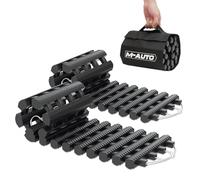 M-AUTO 2 Pack Tire Traction Mat Portable Recovery Track Emergency Devices for Vehicle to Get Unstuck from Snow, Mud, and Sand, 24" Coilable Recovery Traction Mat with Bag for Car/Truck, Load 7.7 Ton