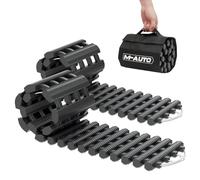 M-AUTO 2 Pack Tire Traction Mats for Snow Portable Recovery Tracks for Vehicle in Mud, Snow, Ice, and Sand, 31" Coilable Emergency Devices with Storage Bag, Load 7.7 Ton