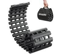 M-AUTO All-Weather Portable Auto Traction Mat Tire Grip Aid, Car Escape Mat, Coilable Non-Slip Mat to Unstuck Vehicle from Snow, Ice, Mud, and Sand, 39" Recovery Tracks with Storage Bag, Load 7.7 Ton