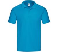 (M, Azure Blue) Fruit Of The Loom Mens Original Polo Shirt