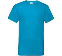 (M, Azure Blue) Fruit of the Loom Mens Valueweight V Neck T-Shirt