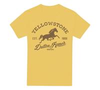 (M, Banana Yellow) Yellowstone Mens Dutton Ranch Horse T-Shirt