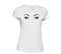 (M) Beautiful Blue Eyes Mysterious Face White Ladies Women T Shirt Tee Top
