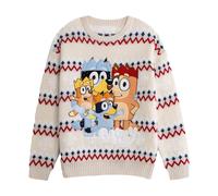 (M, Beige) Bluey Unisex Adult Character Christmas Jumper