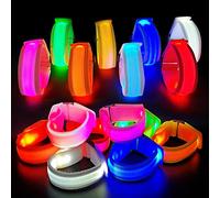 M.best 16pcs LED Light Up Bracelets Glow Flashing Wristbands Glow in The Dark Party Supplies for Wedding, Raves, Concert, Camping,Sporting Events, Party