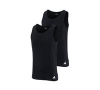(M, Black) Adidas Mens Scoop Neck Slim Tank Top (Pack of 2)