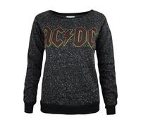 (M, Black) Amplified Womens/Ladies AC/DC Logo Sweater