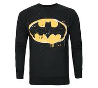 (M, Black) Batman Mens Stencil Sweatshirt
