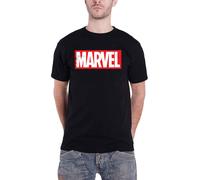 (M, Black) Classic Box Logo Marvel T Shirt