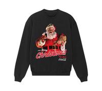 (M, Black) Coca-Cola Unisex Adult Santa Claus Sweatshirt
