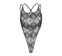 (M, Black) Diesel Womens/Ladies Brita All Over Logo Sheer Bodysuit
