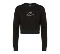 (M, Black) Diesel Womens/Ladies Embroidered Logo Slim Crop Sweatshirt