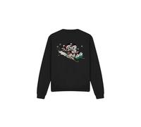(M, Black) Disney Unisex Adult Sledding For Christmas Mickey & Minnie Mouse Sweatshirt