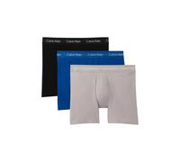 (M, Black/Grey/Blue) Calvin Klein Mens Cotton Blend Boxer Briefs (Pack of 3)