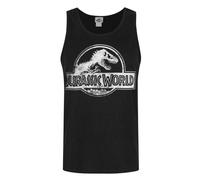 (M, Black) Jurassic World Mens Distressed Logo Vest